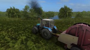 [РП] ЗАГОТОВКА ТЮКОВ НА ЗИМУ ДЛЯ КОРОВ! ПРЕССУЮ СЕНО НА МТЗ 1221! Farming Simulator 17