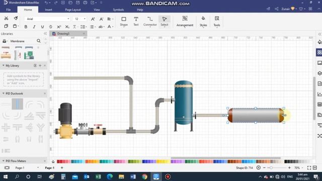 How to draw 3d shape Membrane Cleaning Unit P&ID in EdrawMax I RO Membrane Cleaning skid  -Topic 6