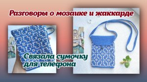 Связала сумочку для телефона/разговоры о мозаике и жаккарде