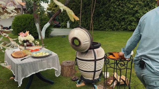 Копченая скумбрия с овощами в тандыре "Атаман " смотреть онлайн