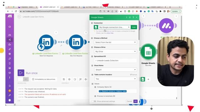 How to connect LinkedIn leads form to Monday? No Code Automation Learning Series