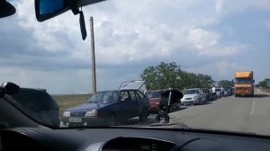 Чангар.Очереди на въезде в Крым.
