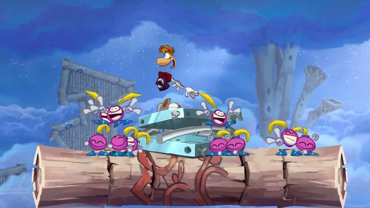 Rayman Origins (Walkthrough) - Chapter 2: Desert of Dijiridoos | Part 4:   Skyward Sonata