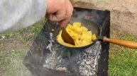Деревенский ужин, Жареный Картофель, Приготовил на Костре, Село в Украине