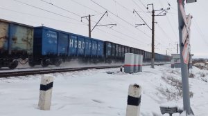 ВЛ10У-416/059 с грузовым поездом по перегону Кабаково-Карламан с приветливой бригадой