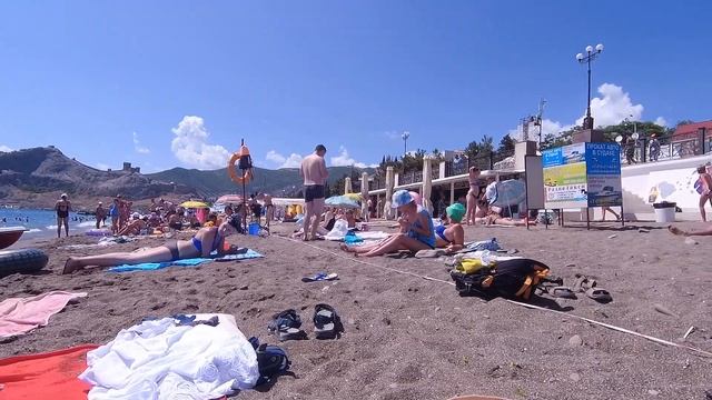 Шикарный пляж в Судаке, Крым 2019! смотреть онлайн