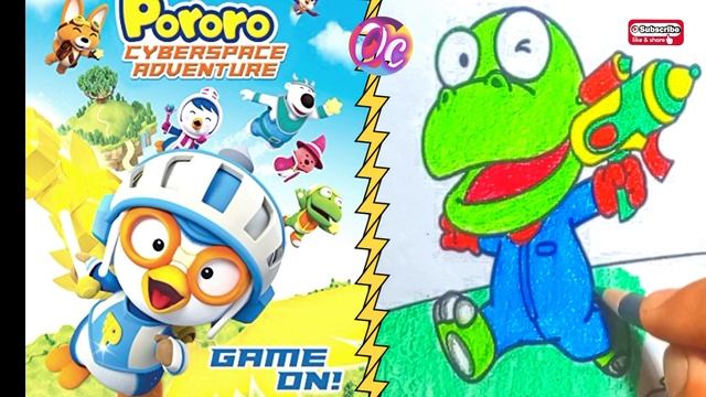 Cara Menggambar dan mewarnai Crong | Pororo The little Penguin