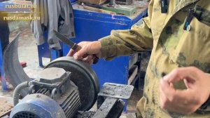 Как быстро заточить затупившейся нож из стали 9ХС ручной ковки