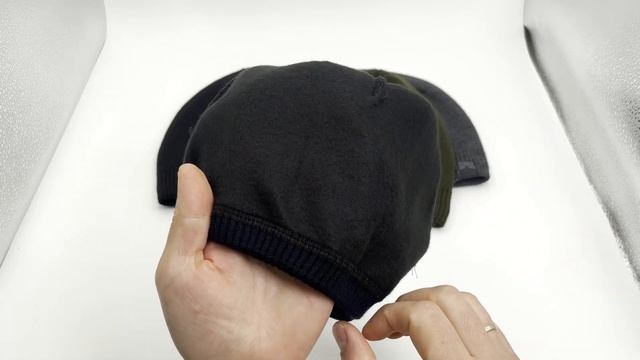 Зимова вовняна шапка унісекс з флісовою підкладкою Тепла в'язана чоловіча шапка Синя смотреть онлайн