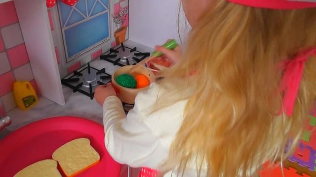 Алиса шеф кафе еда для детей Cute Alice pretend play café cooking food funny kids toys for children