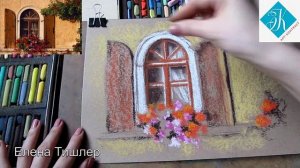 Южное окошечко в технике сухой пастели