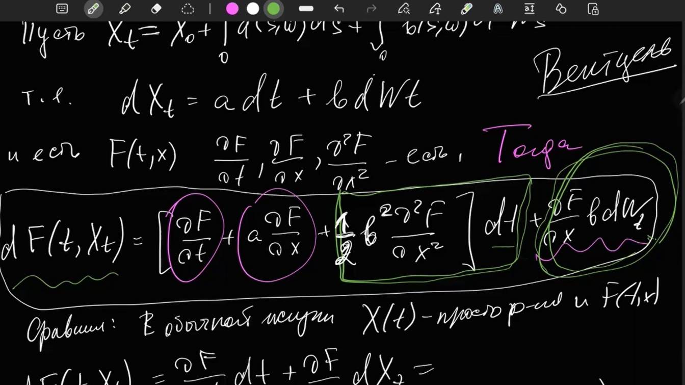 Винеровский процесс, Лекция 9, Е.Е.Баштова