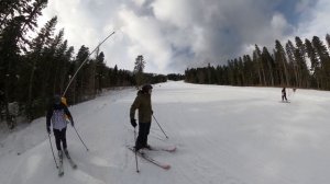 Архыз горнолыжный курорт. Спуск на лыжах. Часть 48