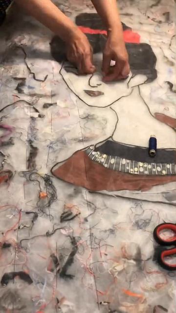 Рисую нитками, отходы в дело. Upcycling. Апсайклинг. смотреть онлайн