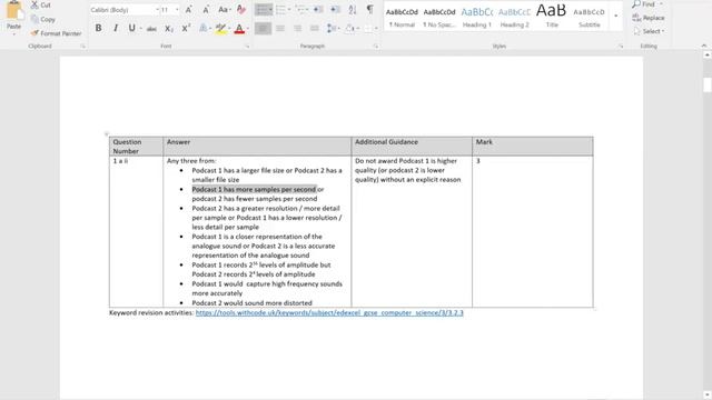 Q1b: GCSE Computer Science Paper 1: binary to hex + answers to Q1a