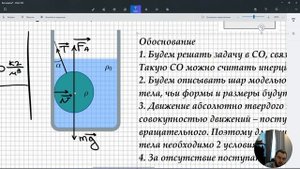 #1 Гидростатика. Шар подвешен на нити и погружен в воду.