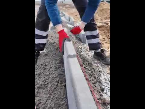 Установка тротуарного бордюра/ Стройка #construction #diy #строительство