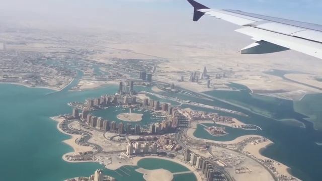 Airbus A320-232,Qatar Airways,take off Doha International A смотреть онлайн