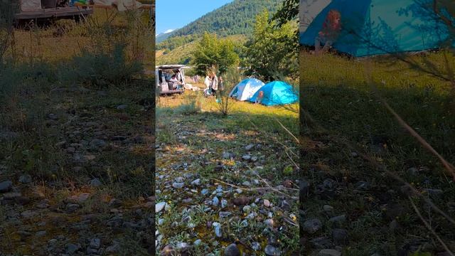 остановка с палатками в горах после границы Грузии. смотреть онлайн