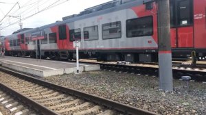 Электропоезд ‘’ЭС2Г’’«Ласточка»сообщением Калининград-Южн.-Светлогорск-2.’’отправляется со станции