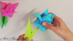 Как сделать тюльпаны из бумаги!