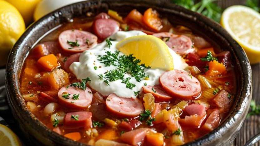 Мясная сборная солянка простой классический рецепт