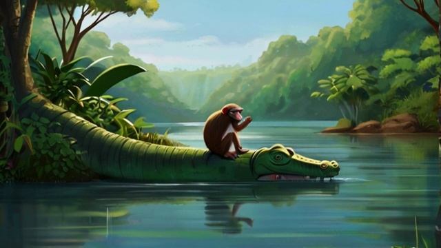 The Monkey and the Crocodile Story | Stories for Children | Vega kids смотреть онлайн