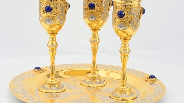 Набор рюмок с гравюрой на блюде 3 персоны лазурит Арт: 3331045-1 смотреть онлайн