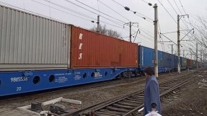 Электровоз ВЛ80С-1797 Трёх секционный С грузовым вагонами Контейнерами Станция Алматы-1 Хроника-КТЖ