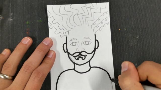 Crazy Hair Self Portrait - Early Elementary Art Lesson featuring Line Patterns смотреть онлайн