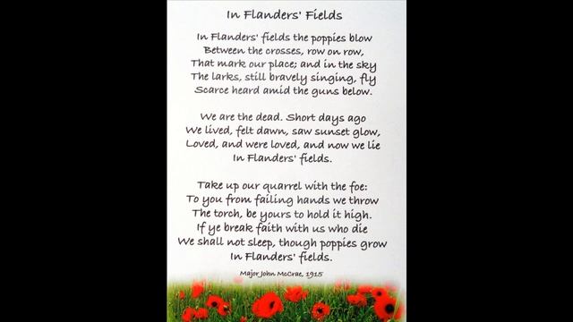 In flanders fields poem by John McCrae Full Poem lyrics смотреть онлайн