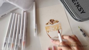 Рисуем Кофе в стеклянном стаканчике Акварельными маркерами