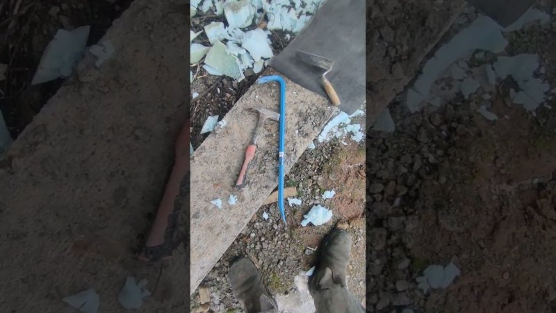 Отрываю полистирол/ Строительство #стройка #diy #construction