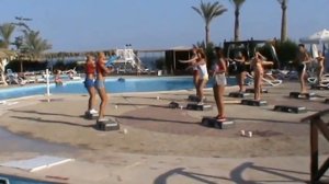 Dessole Royal Rojana Resort (Египет,Шарм-Эль-Шейх) Анимация и степ аэробика у бассейна 2014