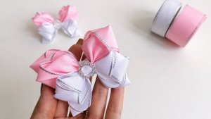Очень нежно! Бантики из репсовых лент_ Анна Терехова