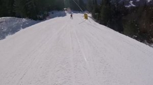 Архыз Южный склон, быстрый спуск по красной трассе 4