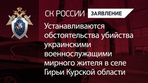 Устанавливаются обстоятельства убийства украинскими военнослужащими мирного жителя в Курской области