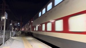 ЭП1М-672 с двухэтажным поездом №044М Москва-Имеретинский курорт (Олимпийский парк)-Москва