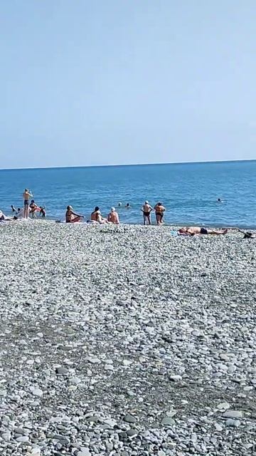 Абхазия. Пицунда 19.06.2023 городской пляж, море #абхазия #пицунда #море #мореотдых #черноеморе