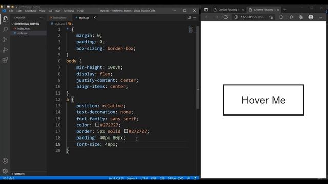 Creative Rotating Button Hover Effects Using Only HTML & CSS || Bangla Tutorial 2021
