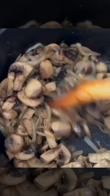 Картофель с грибами в сливках #рецепты #картофель смотреть онлайн