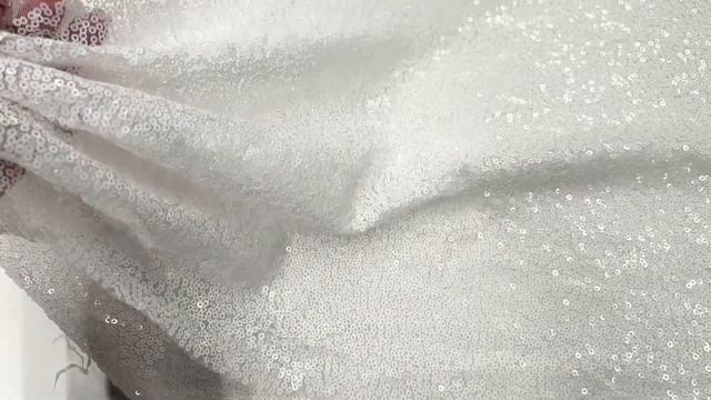 Белые пайетки на сетке для вашего шикарного платья!