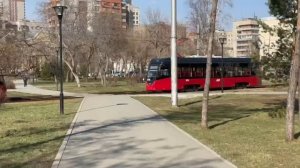 Новосибирск, Сибирь, Весна, Центральный район, Сквер 13 трамвай.