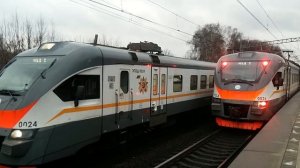 ЭП2Д-0026 и ЭП2Д-0024 Кремлёвские Курсанты ЦППК Перекраска Наше Подмосковье На станции Битца