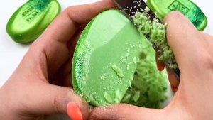 ASMR soap cutting 💚 Green soap set 💚 Soap Carving ! Relaxing Sounds ! Резка сухого мыла