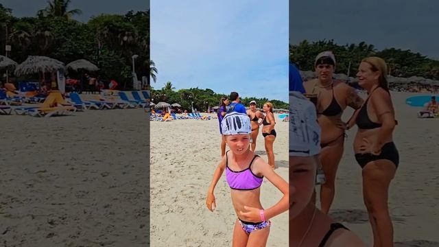 Прогулка по пляжу отеля Sol Palmeras. Куба. Варадеро. Июнь 2024. Большой и красивый песчаный пляж