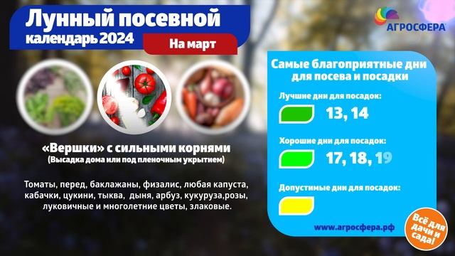 Лунный посевной календарь на март 2024, посевной календарь огородника / агросфера.рф