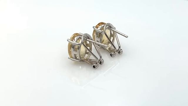 Серебряные серьги с натуральными цитринами смотреть онлайн