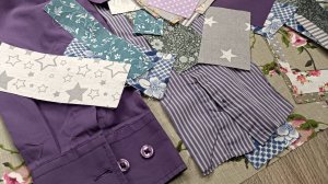 Из мужских рубашек и оставшихся лоскутков. Или как собрать скатерть из полосок.