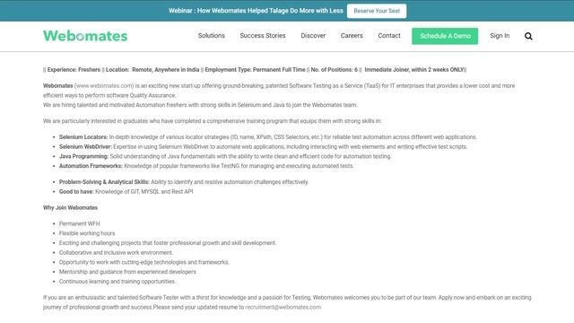Freshers Job Opportunities Automation Tester & Software Developer | Software Developer at Propel
